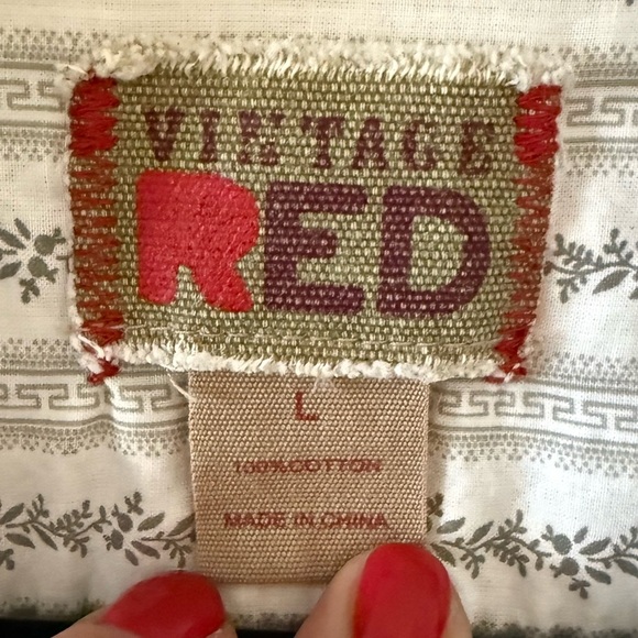 Vintage Red snap button shirt • Men’s Large - Picture 4 of 6